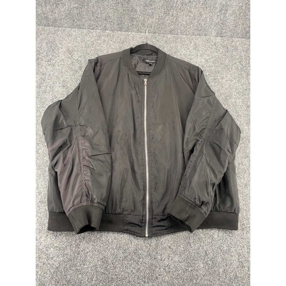 New Look Bomber Jacket MA-1 Style Men 3X Black Lightweight Full Zip Utility Coat